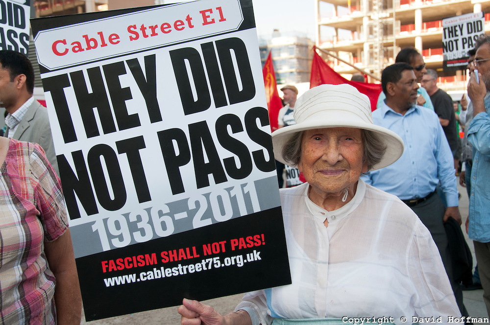 75th anniversary of the Battle Of Cable Street march and rally, Tower Hamlets October 2011